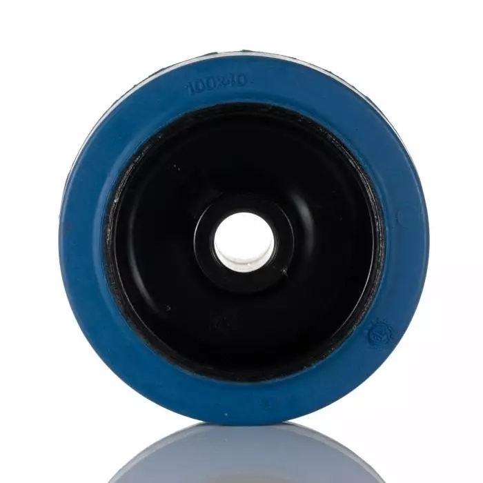 LAG Black, Blue Rubber Non-Marking, Quiet Operation, Shock Absorbing Trolley Wheel, 150 Kg, 30108B