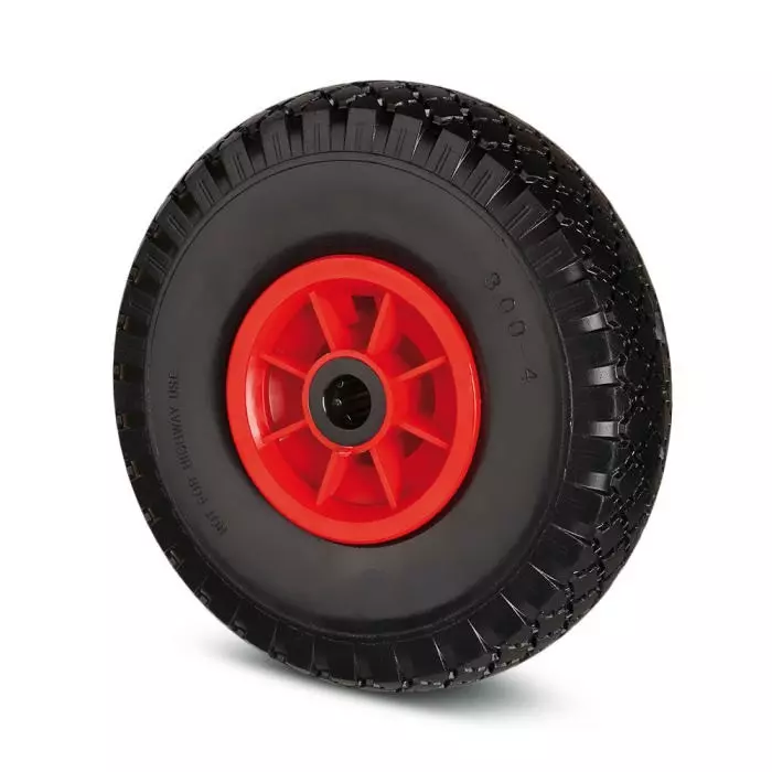 Tente Black, Red Polypropylene Roller Bearing, Wheel Centre Made of Polypropylene Trolley Wheel, 75 Kg, PNR 260/75-D25 LM74ROUGE
