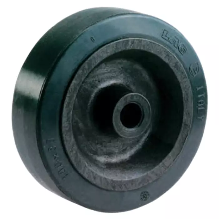 LAG Black Rubber High Temperature Resistant, Non-Marking, Quiet Operation Trolley Wheel, 80 Kg, 27856