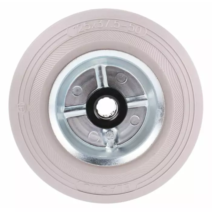 LAG Black, Grey Rubber Non-Marking, Quiet Operation, Shock Absorbing Trolley Wheel, 120 Kg, 12062G