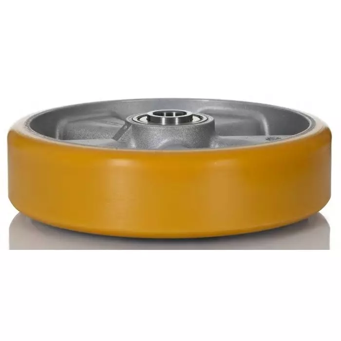 Tente Yellow Polyurethane Corrosion Resistant Trolley Wheel, 1600 Kg, ITP200x50-?20 flat