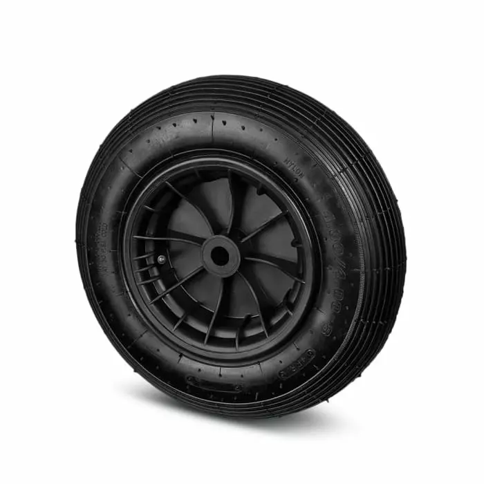 Tente Black Polypropylene Plain Bearing Trolley Wheel, 140 Kg, PPO 400-D25 LM74 4PR NOIR