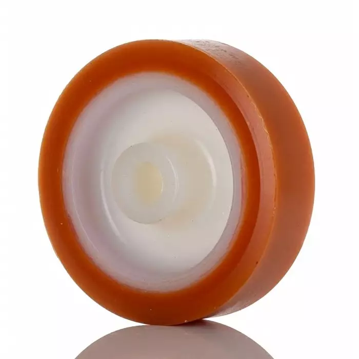LAG Orange, White Polyurethane Abrasion Resistant, Hygienic, Laceration Resistant, Non-Marking Trolley Wheel, 200 Kg, 4521