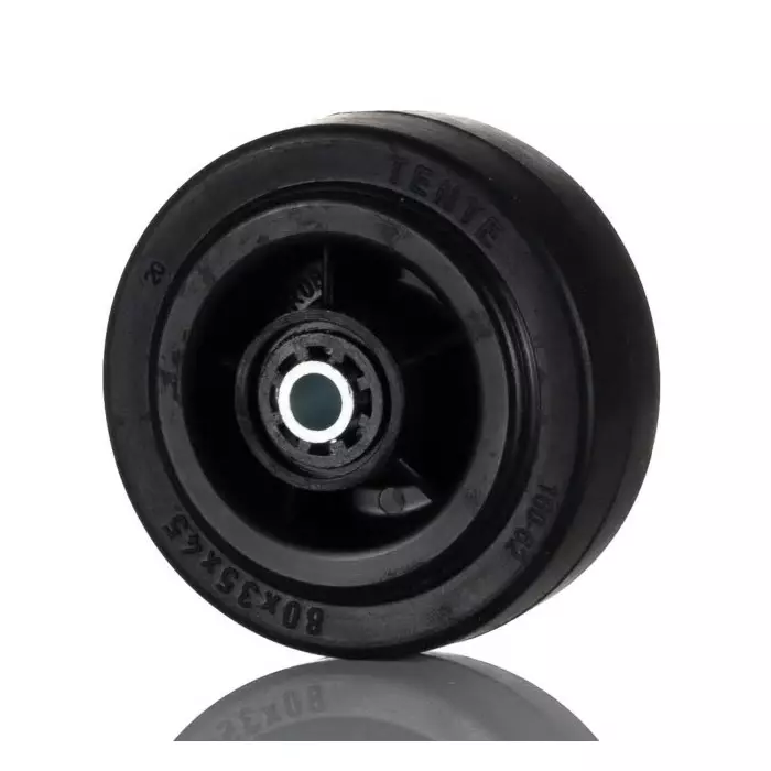 Tente Black Rubber Non-Marking Trolley Wheel, 70 Kg, PVR080X30-12