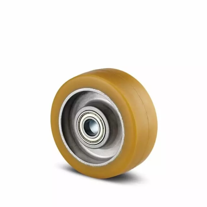 Tente Yellow Polyurethane Corrosion Resistant Trolley Wheel, 600 Kg, ITP100X40-8