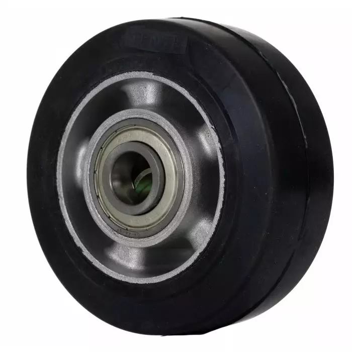 Tente Black Rubber Corrosion Resistant, Vulcanized Trolley Wheel, 600 Kg, IEP125x50-?20