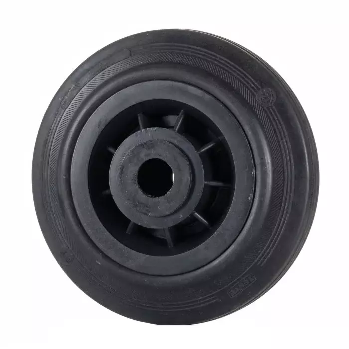 LAG Black Rubber Quiet Operation, Shock Absorbing Trolley Wheel, 75 Kg, 13108