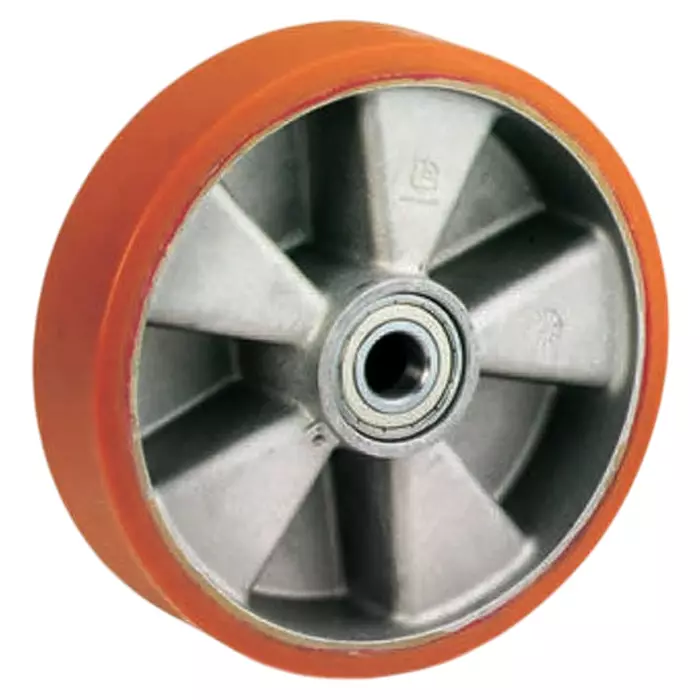 LAG Grey, Orange Polyurethane Abrasion Resistant, High Load Capacity, Laceration Resistant, Non-Marking Trolley Wheel,, 8032 CC