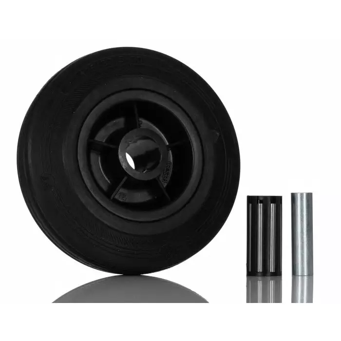 Tente Black Rubber Ageing Resistant Trolley Wheel, 100 Kg, PVR125/37X12LM48