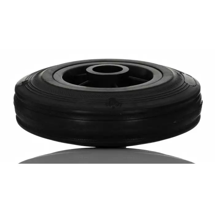 Tente Black Rubber Ageing Resistant Trolley Wheel, 100 Kg, PVR125/37X12LM48