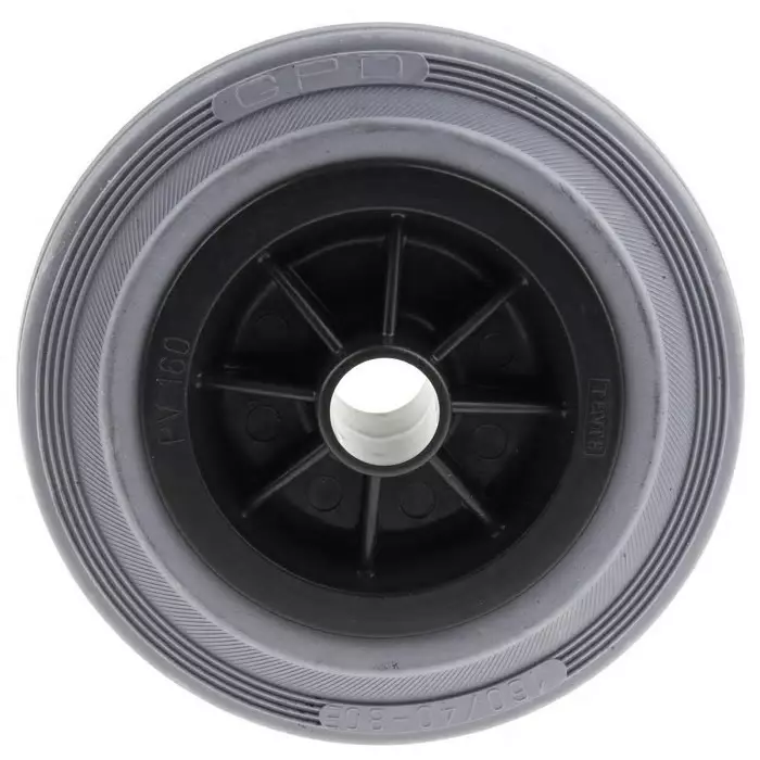 Tente Grey Rubber Corrosion Resistant Trolley Wheel, 270 Kg, PIR160X40-20