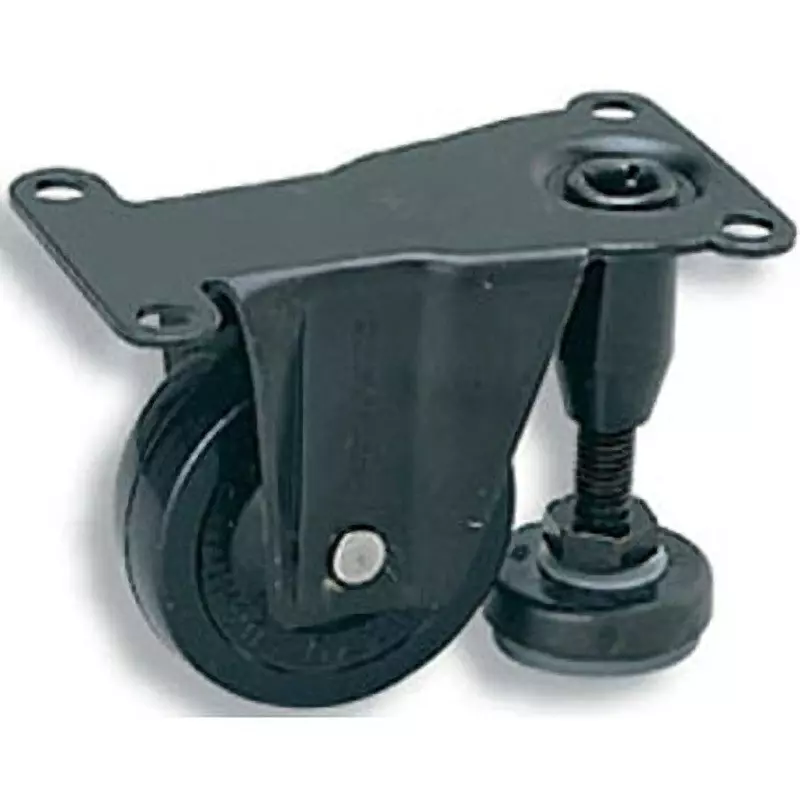 TAKIGEN Fixed Caster Synthetic Rubber 580N Allowable Loads with Adjuster Foot, K-600AF-63-R