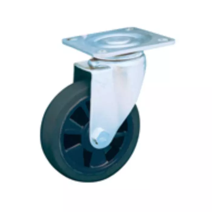 TAKIGEN Quiet Caster Gray Rubber 600N Allowable Loads without Stopper, K-620J-75-R