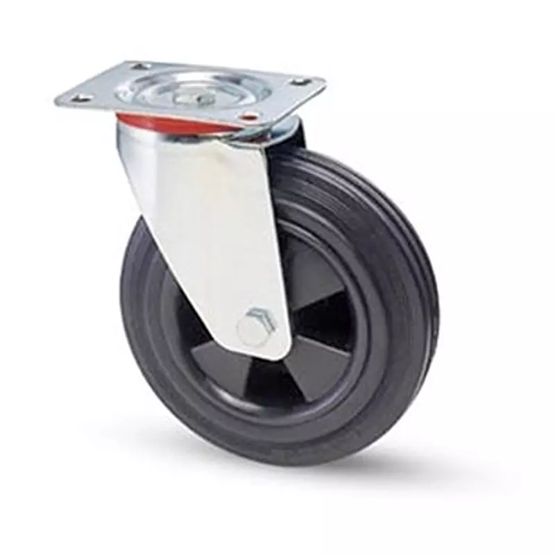 RS PRO Rubber Castor Wheel 200 mm Dia 205 Kg Load Capacity Swivel, 149250