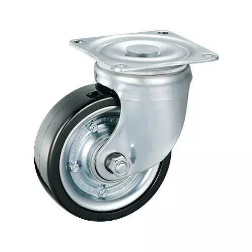 TAKIGEN Heavy Duty Swivel Caster Synthetic Rubber 2.25kN Allowable Loads without Stopper, K-100HB-130-R