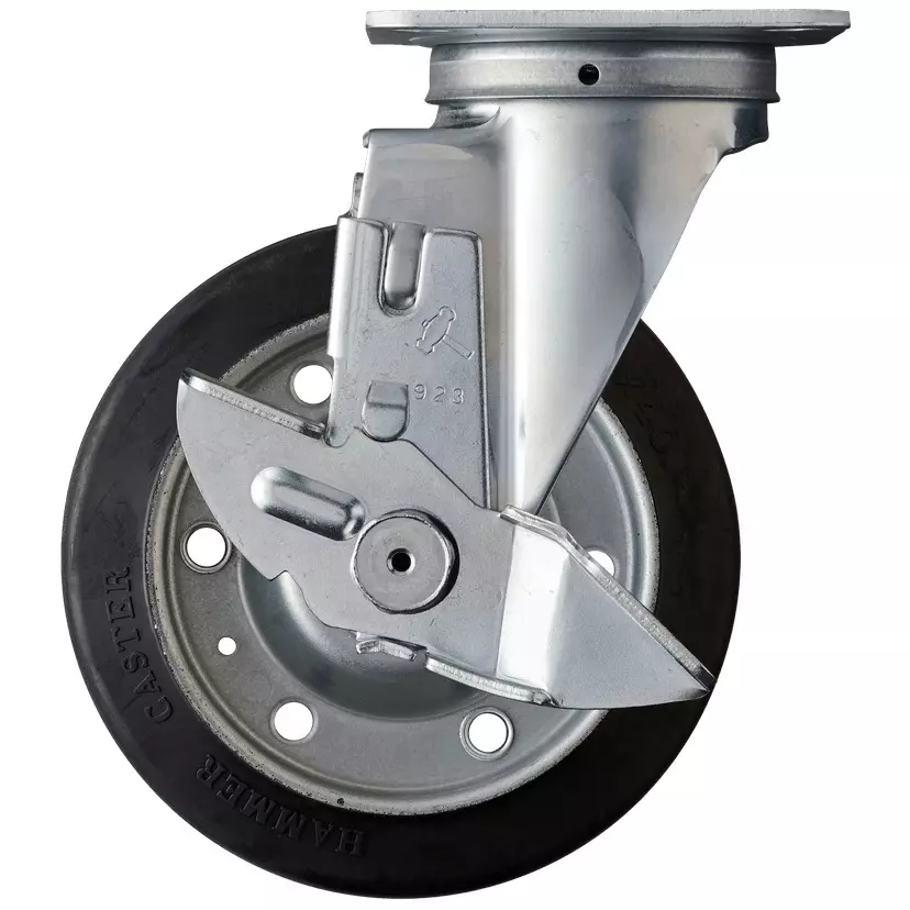 TAKIGEN Swivel Caster Rubber Φ150 mm Wheel Diameter with Stopper, K-413S-150-R