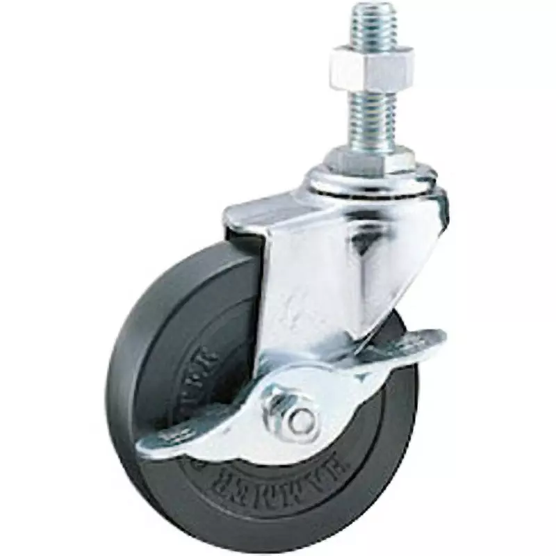 TAKIGEN Long Screw Free Caster Rubber 294N Allowable Loads with Nut, K-420EA-65-R