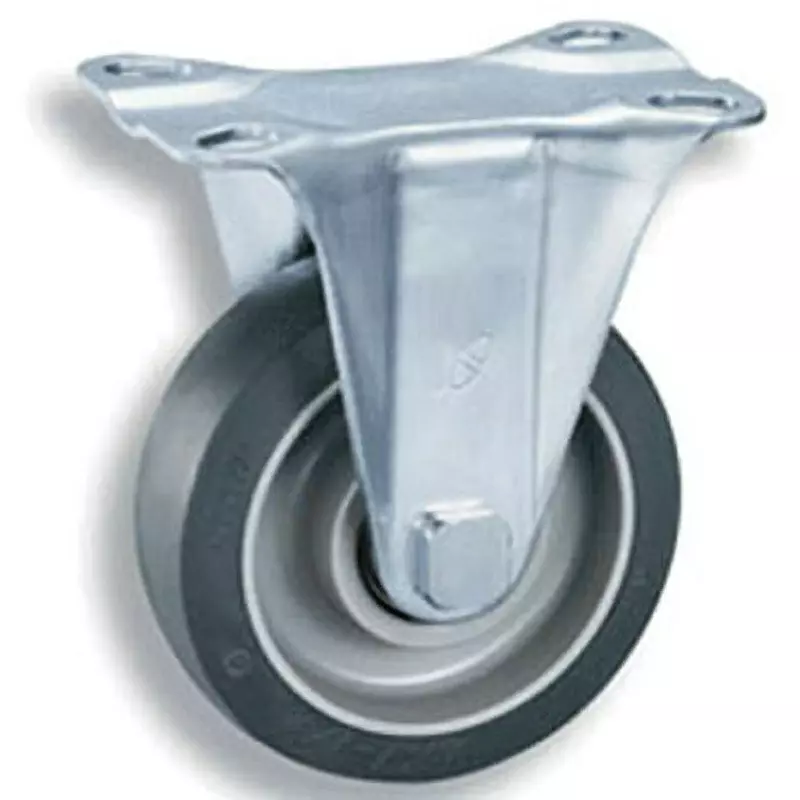 TAKIGEN Gray Wheel Casters Elastomer 500N Allowable Loads, K-612K-100-TP