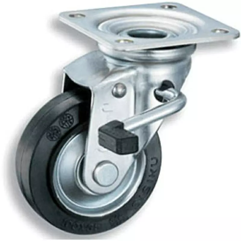 TAKIGEN Press Large Swivel Caster Synthetic Rubber 1270N Allowable Loads, K-50S-100
