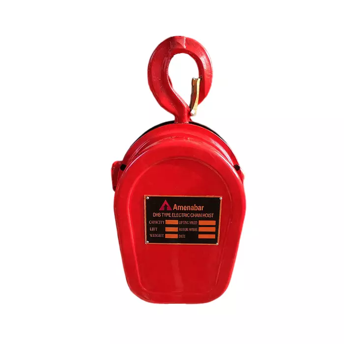 Amenabar Double Hook Suspension Electric Chain Hoist 5 Ton (5000 Kg) Lift Capacity Red Powder Coated for Construction Area, Warehouse & Industrial Use, (Without Chain)