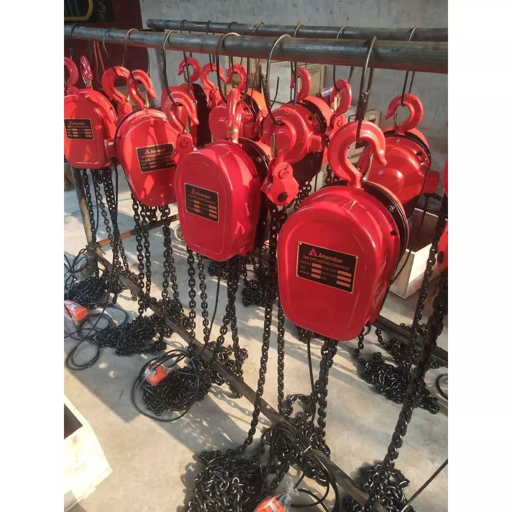 amenabar-double-hook-suspension-electric-chain-hoist-2-ton-2000-kg-lift-capacity-red-powder-coated-for-construction-area-warehouse-industrial-use-without-chain