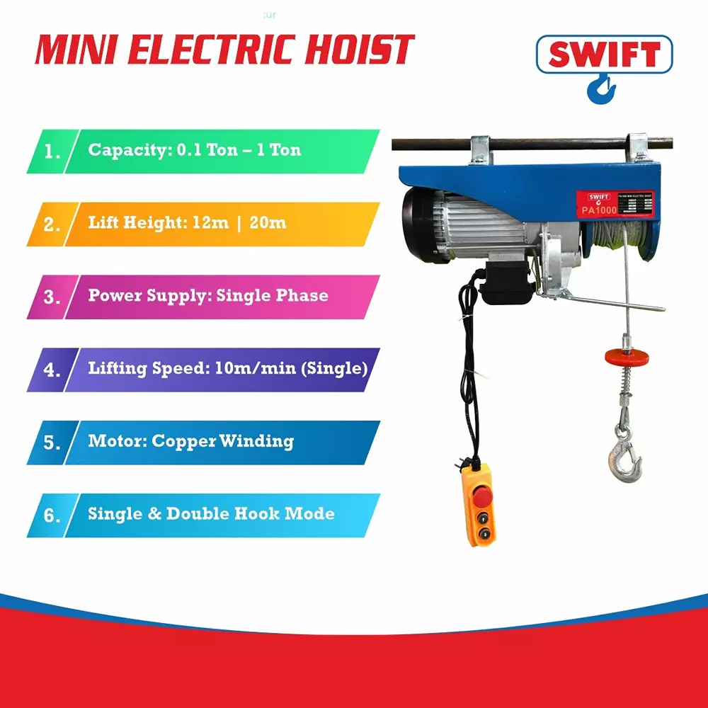swift-mini-electric-hoist-1000-kg-1-ton-capacity-20-m-lifting-height-singledouble-hook-flexibility-pa-1000