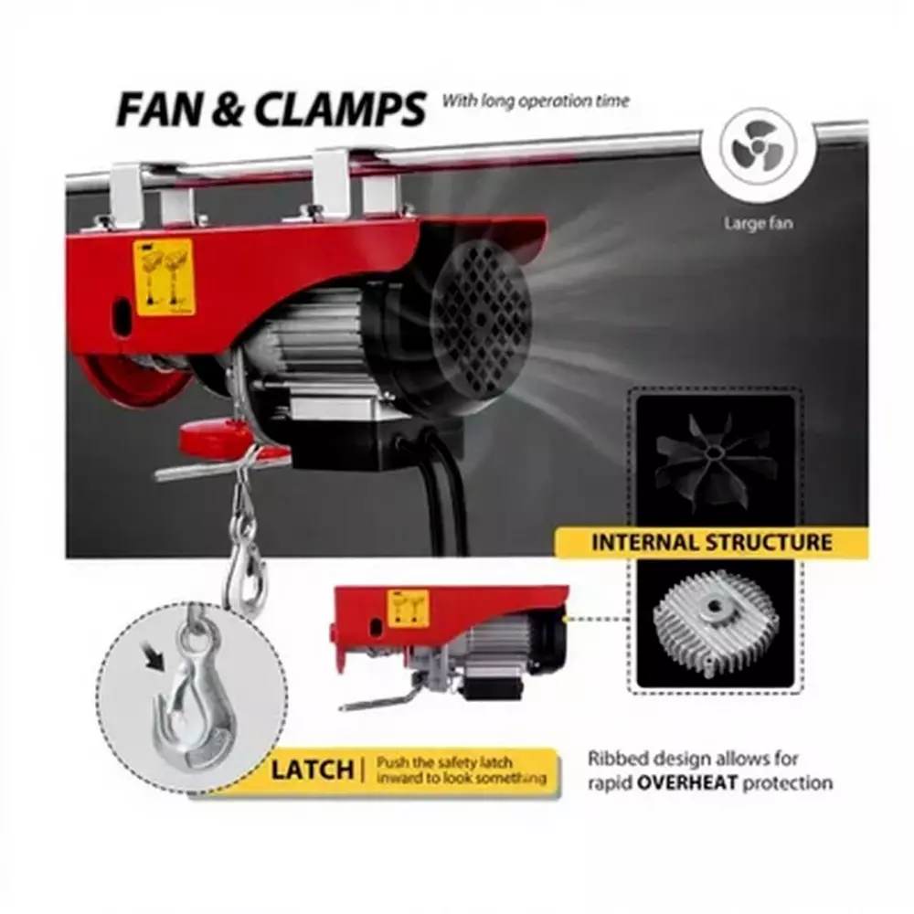 Crown Power PA 500 Mini Electric Hoist 500 Kg (0.5 Ton) Load Capacity 30 m Lifting Height 1.5 HP 100% Copper Winding Motor