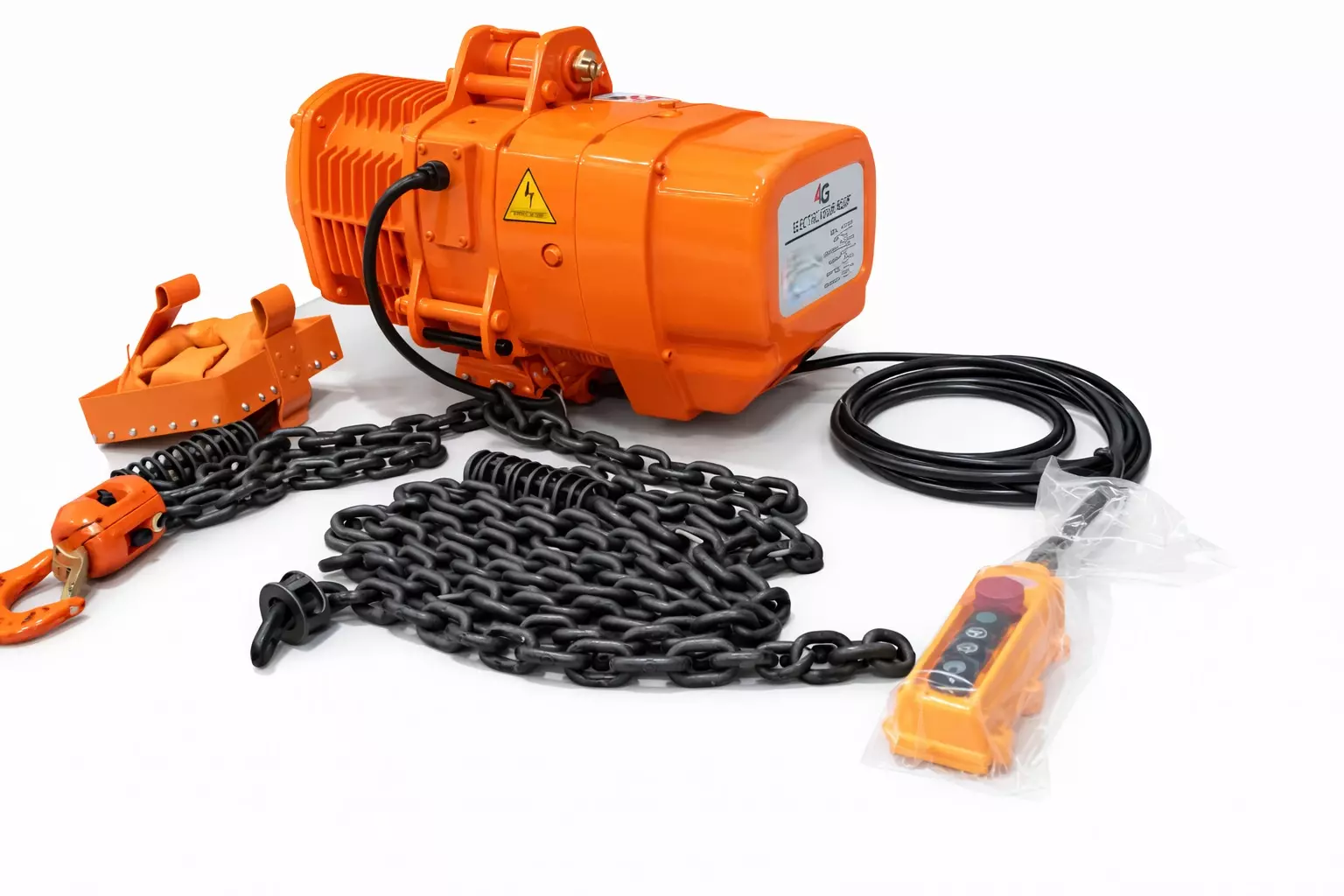 4G Laminates HHBB (Up & Down) Chain Hoist Manual 15 mm Thickness 6 m Wire Length 5 Ton (5000 Kg) Load Capacity Orange for Industrial Use