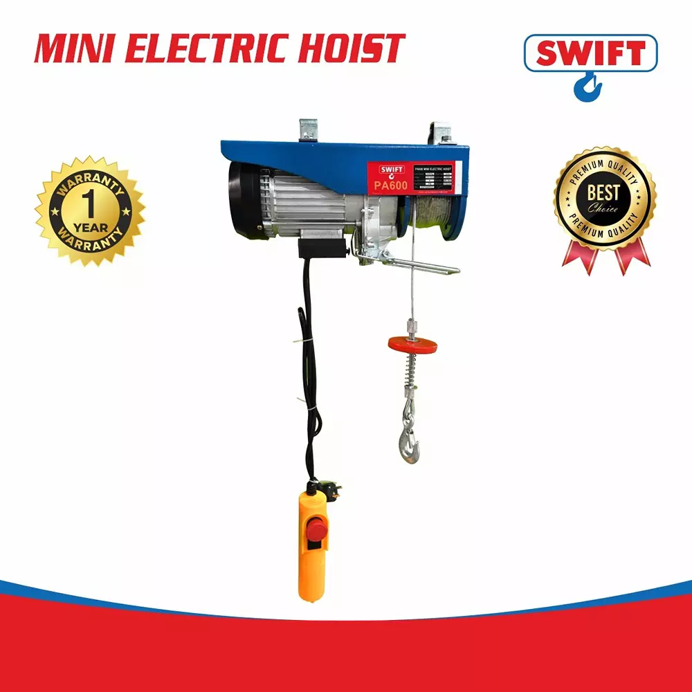 swift-mini-electric-hoist-600-kg-06-ton-capacity-12-m-lifting-height-singledouble-hook-flexibility-pa600