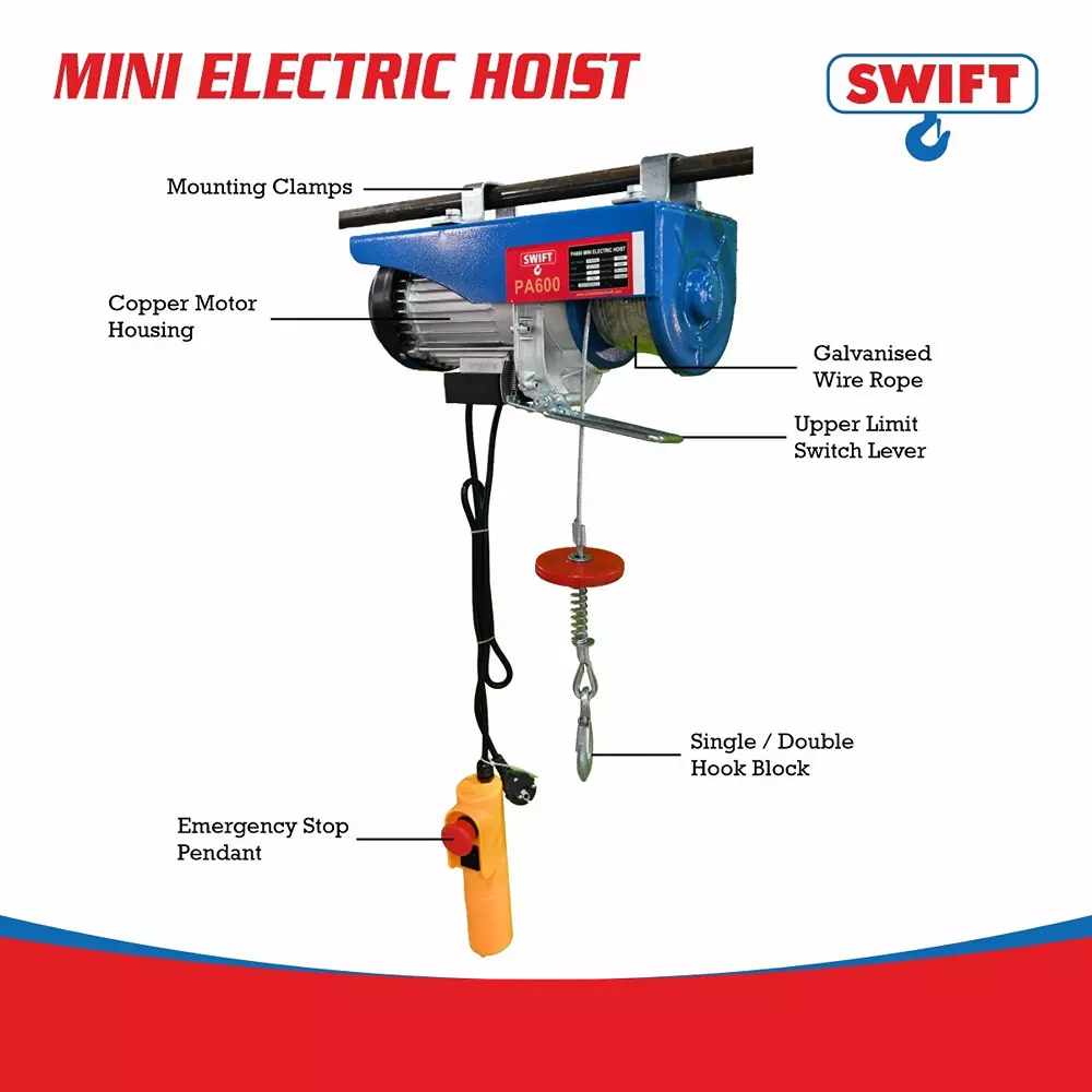 swift-12-m-wire-rope-mini-electric-hoist-load-capacity-single-hook-300kg-double-hook-600kg-pa600