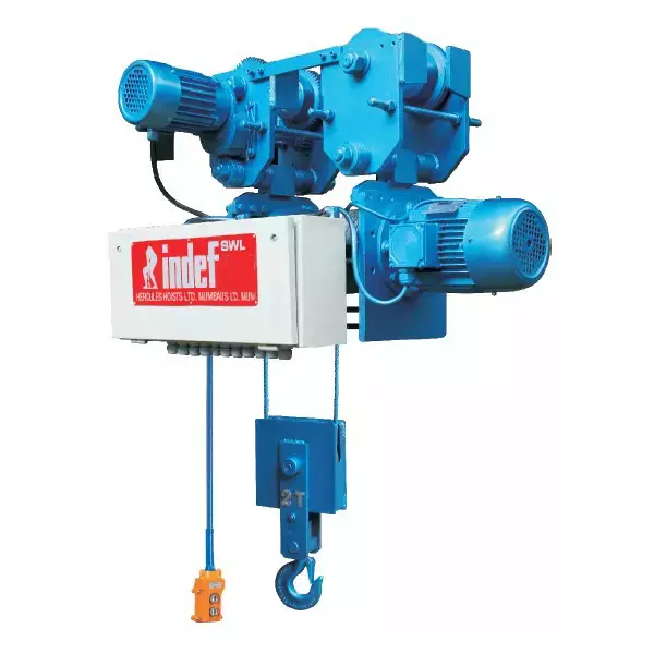 INDEF  Wire Rope Electric Hoist 6000 Kg (6 Ton) Capacity With Electric Travelling Trolley, NP302