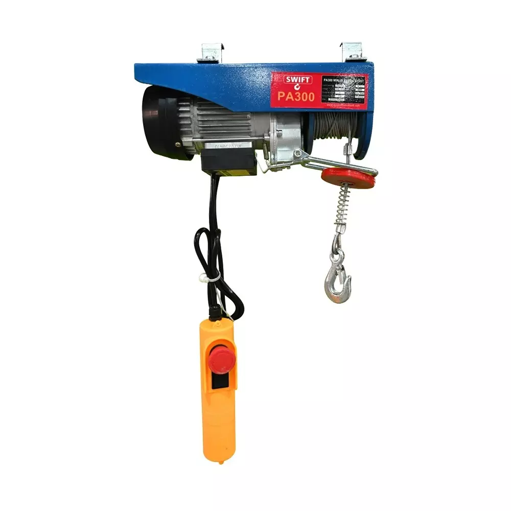 SWIFT 20 m Wire Rope Mini Electric Hoist (Load Capacity: Single Hook – 100Kg, Double Hook – 150Kg) PA 300