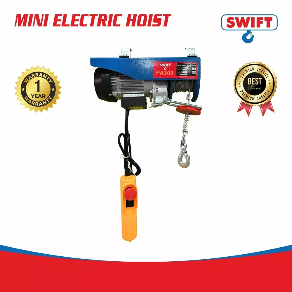 swift-mini-electric-hoist-300-kg-03-ton-capacity-20-m-lifting-height-singledouble-hook-flexibility-pa-300
