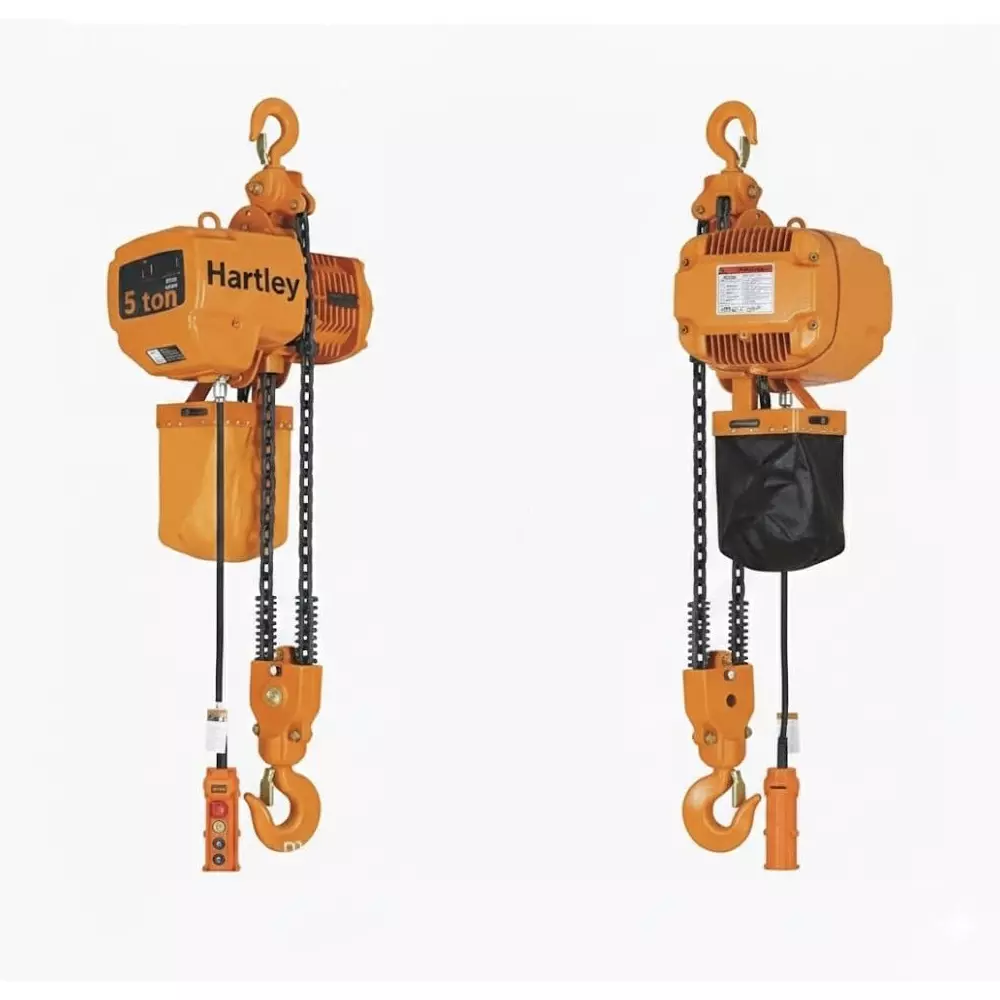 hartley-hhbb-5tx6m-electric-chain-hoist-5-ton-double-fall-chain-3-phase-air-lifting-electric-without-trolley-chain-hoist-crane-working-height6-metermaterial-mild-steellifting-speed68-meter