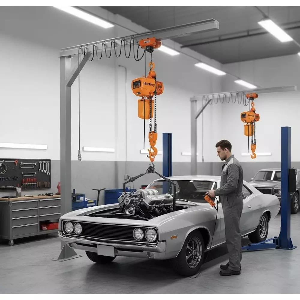 hartley-hhbb-5tx6m-electric-chain-hoist-5-ton-double-fall-chain-3-phase-air-lifting-electric-without-trolley-chain-hoist-crane-working-height6-metermaterial-mild-steellifting-speed68-meter