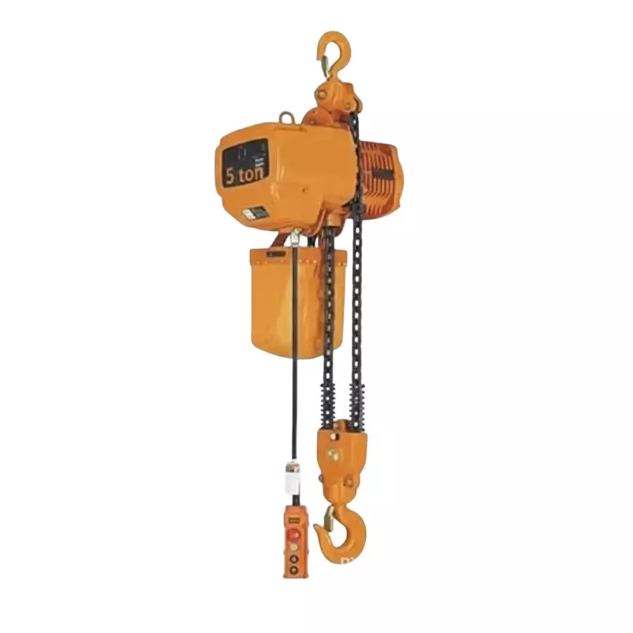 GENERIC Electric Chain Hoist Mild Steel 5 Ton Load Capacity Double Fall Chain System 6.8 m/min Lifting Speed without Trolley
