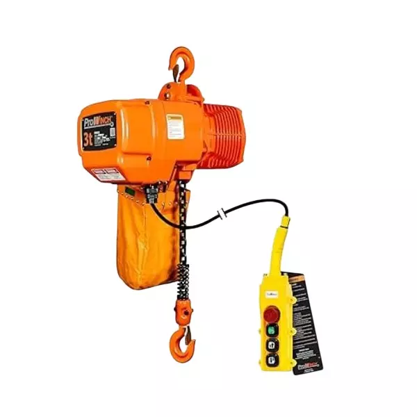 Hartley Electric Chain Hoist Mild Steel 3 Ton Load Capacity Single Fall Chain System 6.8 m/min Lifting Speed without Trolley Chain Hoist
