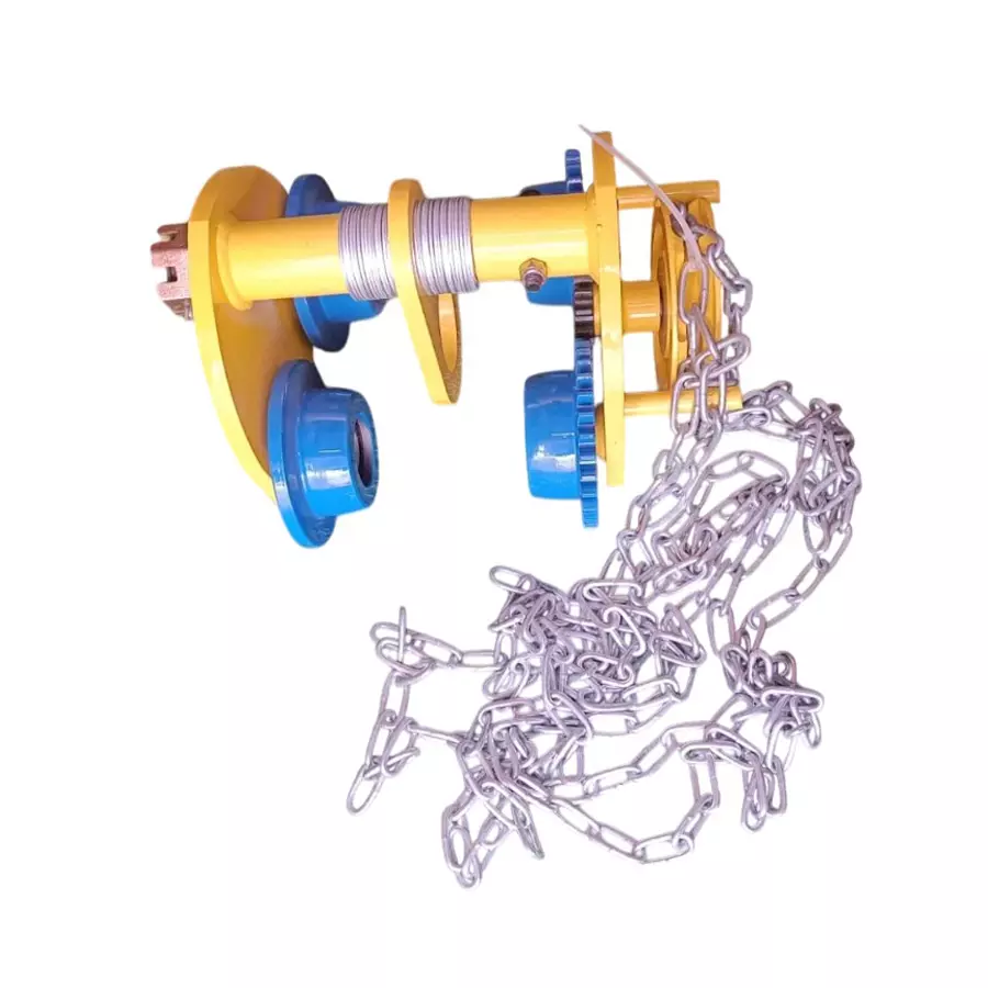 Crown Power Geared Travelling Trolley 2000 Kg (2 Ton) Load Capacity 3 m Chain Length Steel