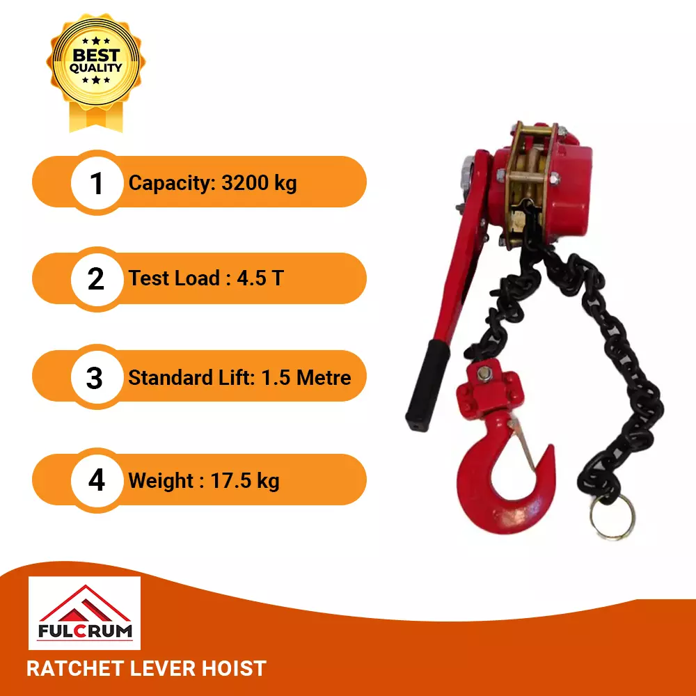 Fulcrum HSH-3.2 Ratchet Lever Hoist  3.2 Ton x 1.5 Mtr