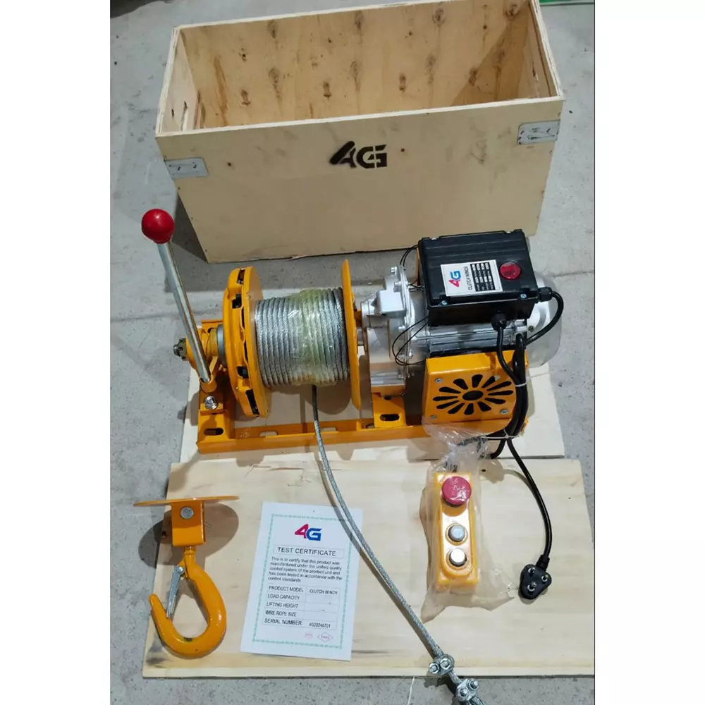 4g-laminates-clutch-winch-electric-8-mm-thickness-30-m-wire-length-500-1000-kg-load-capacity-yellow-for-industrial-use