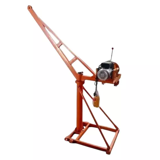 4G Laminates Mini Crane 6 ft 1.8 m Electric 500 Kg Load Capacity Orange for Industrial Use (Without Motor & Electric Hoist)