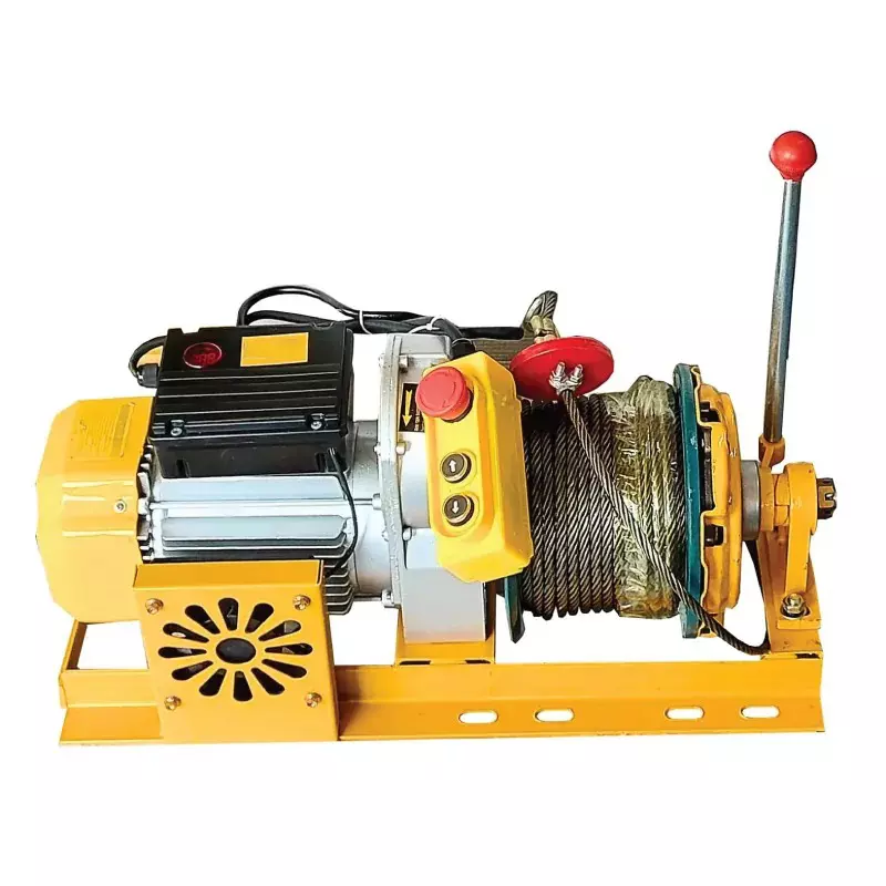 4G Laminates Clutch Winch Electric 8 mm Thickness 60 m Wire Length 750-1500 Kg Load Capacity Yellow for Industrial Use