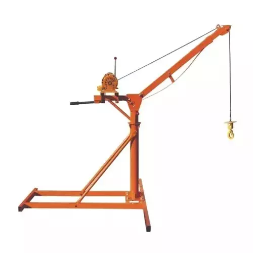 4G Laminates Mini Crane 5.3 - 6.3 ft (Adjustable) 1.6-1.9 m Electric 800 Kg Load Capacity Orange for Industrial Use (Without Motor & Electric Hoist)