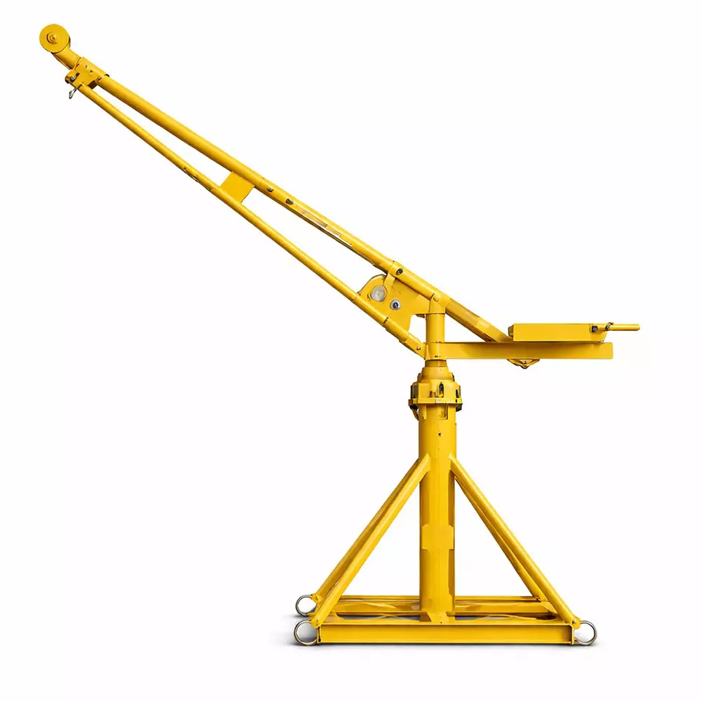4G Laminates Mini Crane 5.6 - 6.9 ft (Adjustable) 1.7-2.1 m Electric 1250 Kg Load Capacity Yellow for Industrial Use (Without Motor & Electric Hoist)
