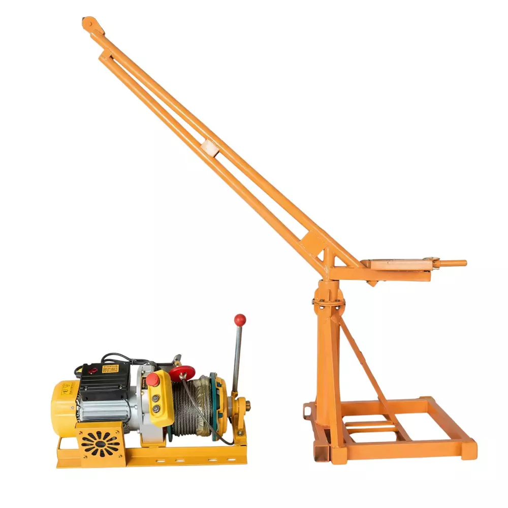 Boltz Corporation Premium Quality 500 kg Capacity 360° Rotate Mini Crane with 3 HP Motor 50 m x 8 mm Wire Rope Electric Clutch Winch