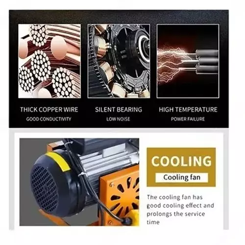 Crown Power Electric Clutch Winch 1000 Kg (1 Ton) Load Capacity 100% Copper Winding 5 HP with 40 m Rope