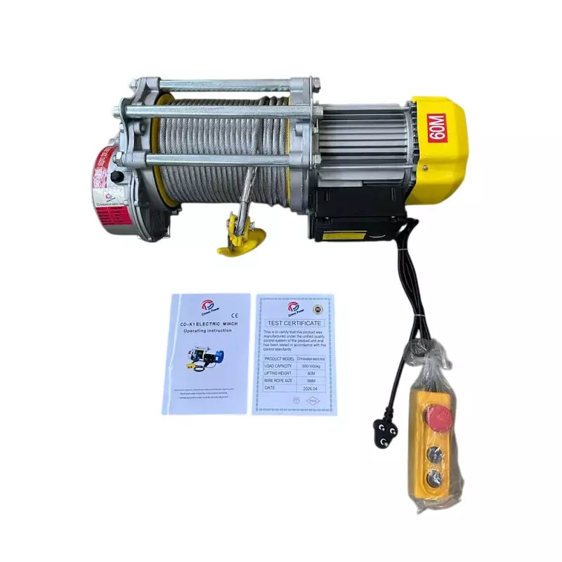 crown-power-electric-winch-1-ton-1000-kg-capacity-60-m-rope-length-8-mm-rope-diameter