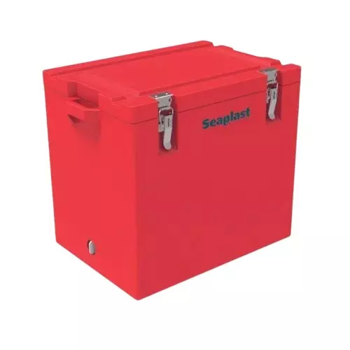 Seaplast Insulated Ice Box 50 L Capacity Plastic Plain Lid Red for Hotels, Restaurant & Shops