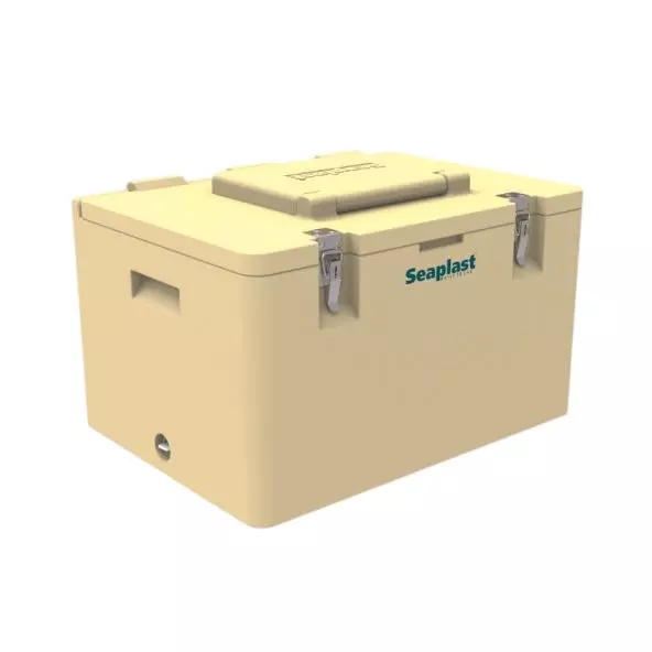 Seaplast Insulated Ice Box 100 L Capacity Plastic Plain Lid Ivory for Hotels, Restaurant & Shops