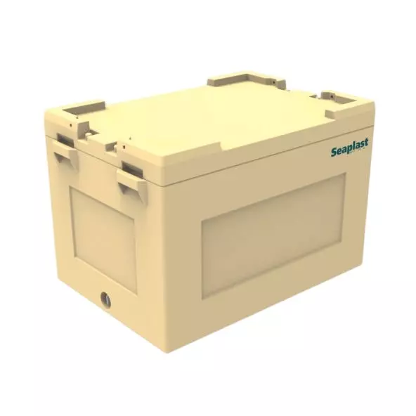 Seaplast Insulated Ice Box 150 L Capacity Plastic Plain Lid Ivory for Hotels, Restaurant & Shops